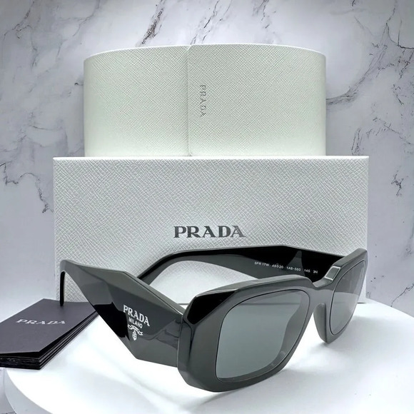 PRADA Sunglasses Black Acetate PR 17WS Symbole Logo Made In Italy Authentic - Picture 4 of 16